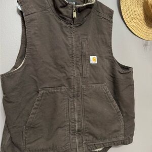 Carhartt Dark Brown Sherpa-Lined Vest